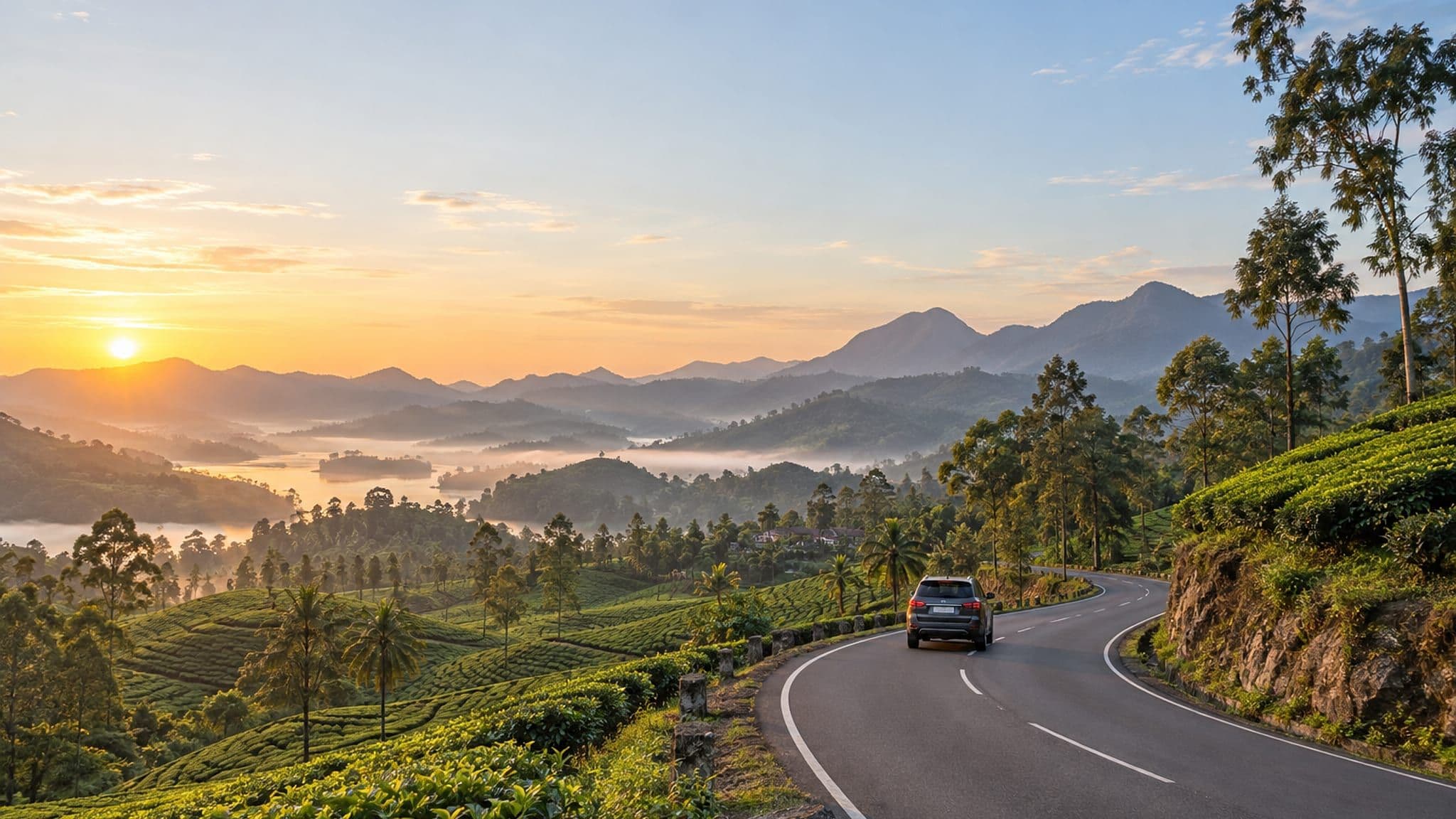 A road through Sri Lanka's hill country
