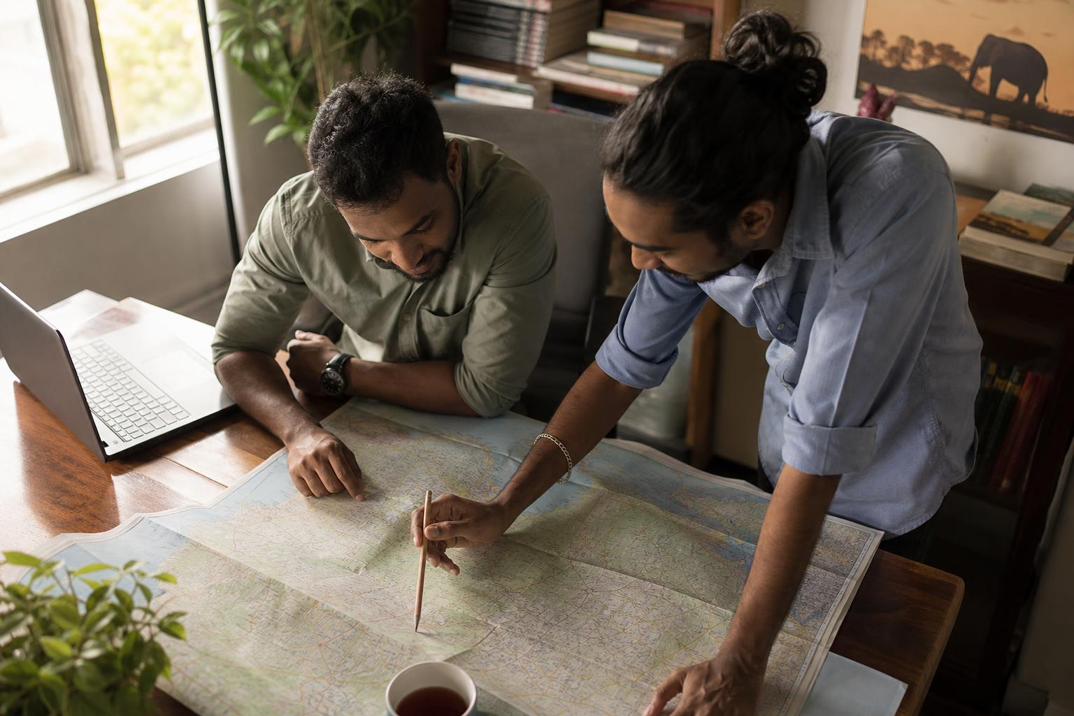 A travel consultant planning a route